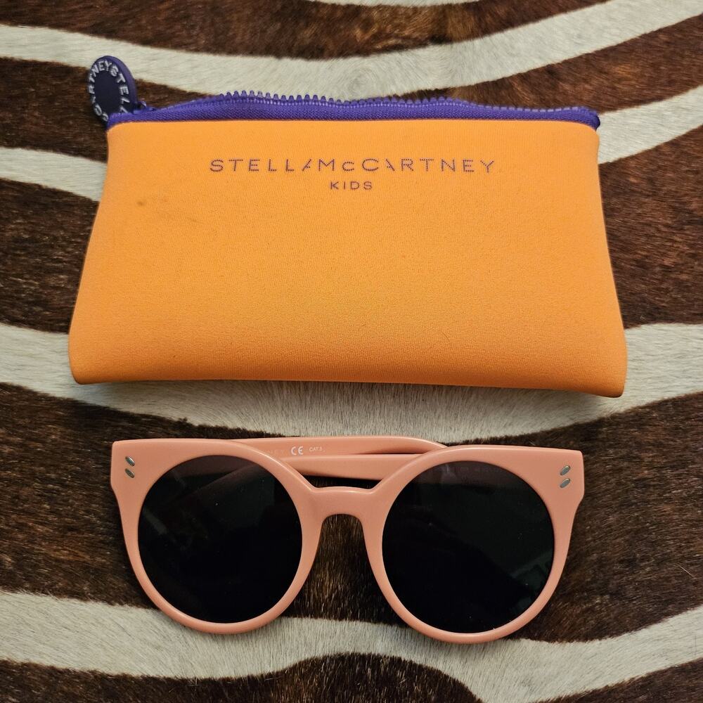 Stella McCartney SK0018S Cat Girls Pink Round Sunglasses Gray Gradient